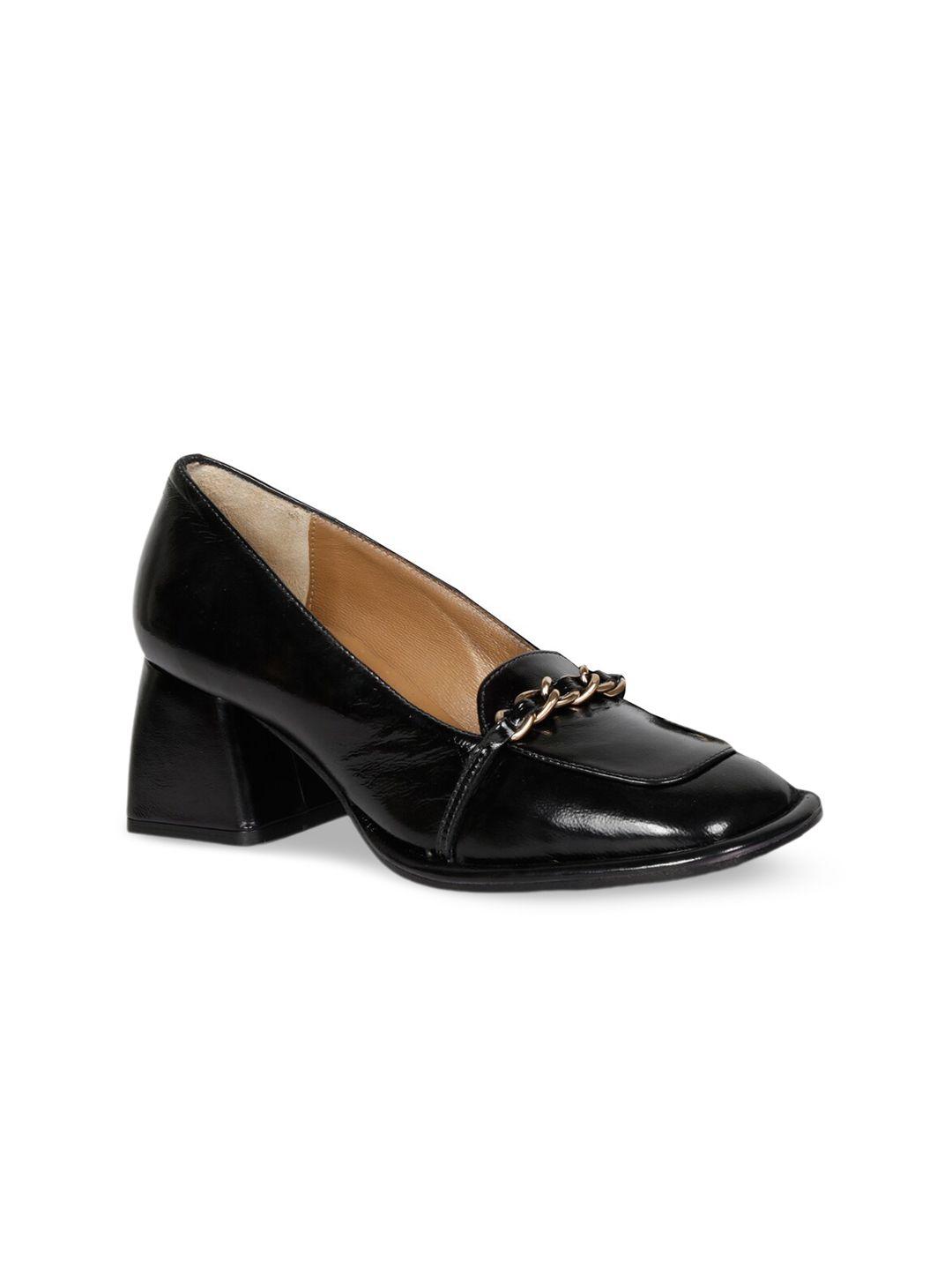saint g black patent leather block heels pumps