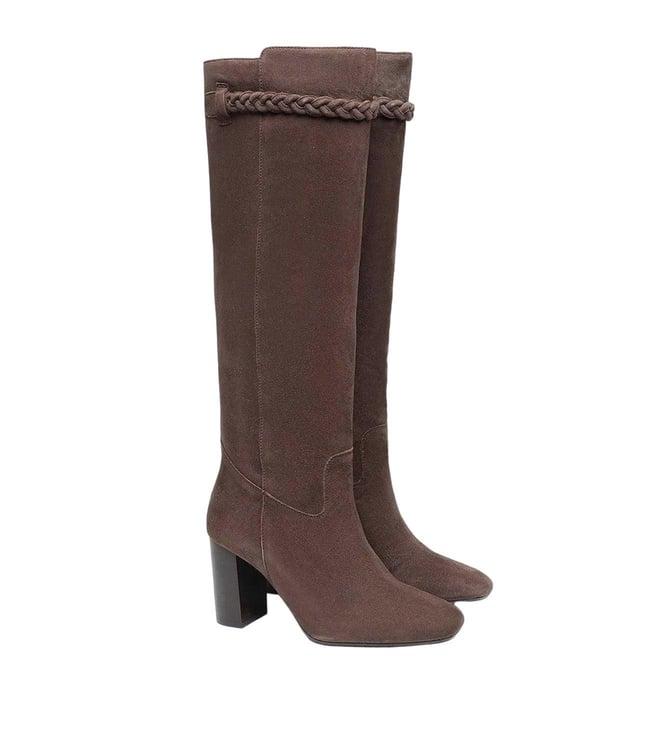 saint g brown suede leather knee high boots