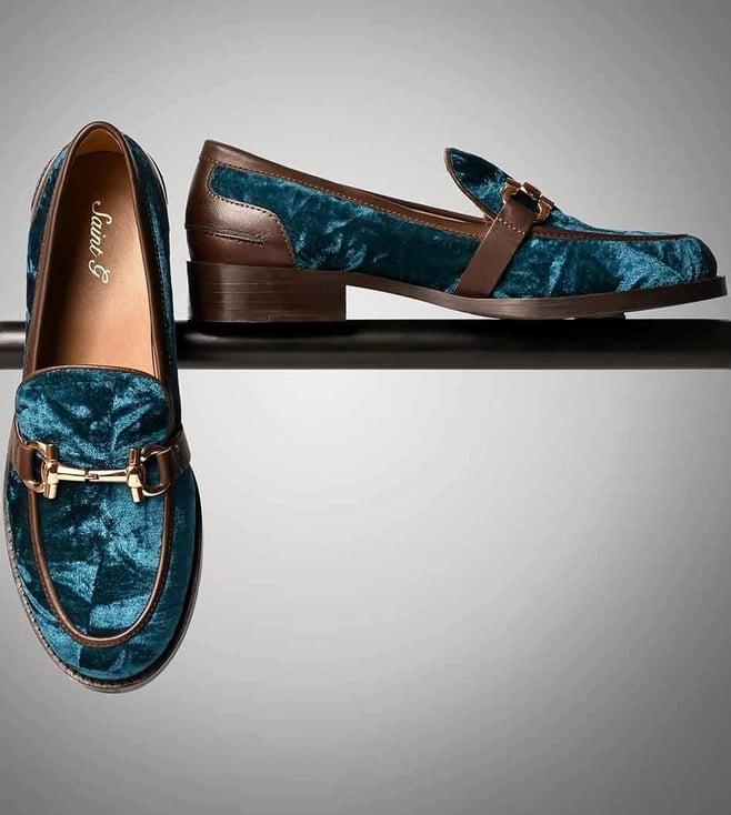 saint g cinzia green velvet moccasins