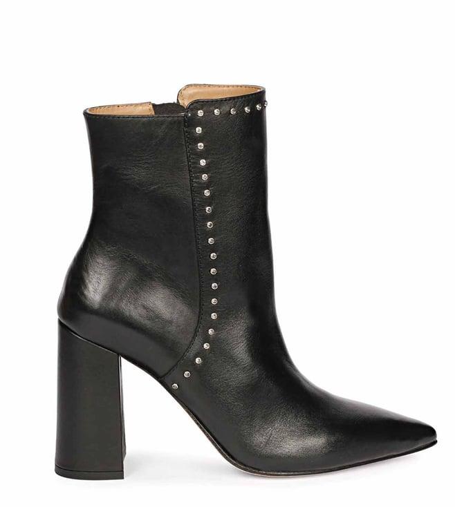 saint g fia black leather block heel boots