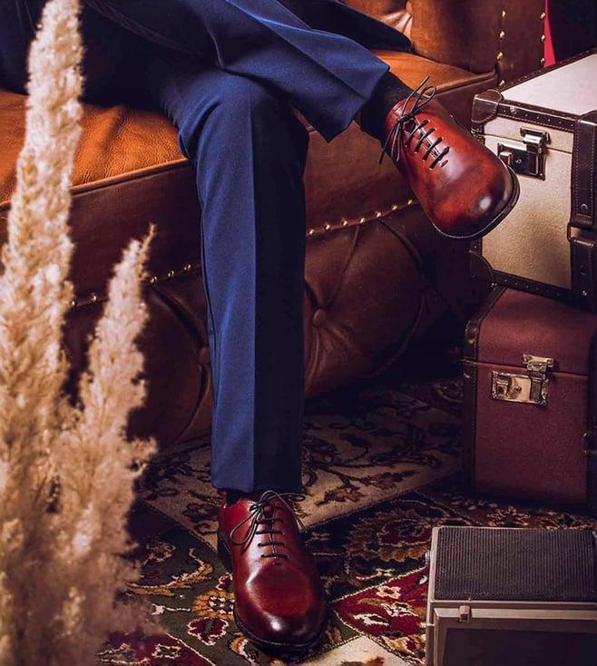 saint g finn red leather oxford shoes