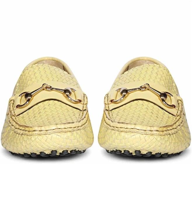 saint g lucy lime woven leather loafers