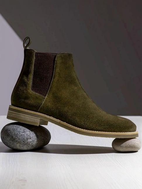 saint g men's grimoald olive chelsea boots