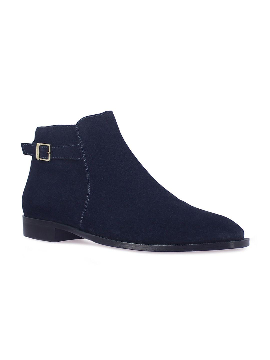 saint g men navy blue suede leather ankle boot