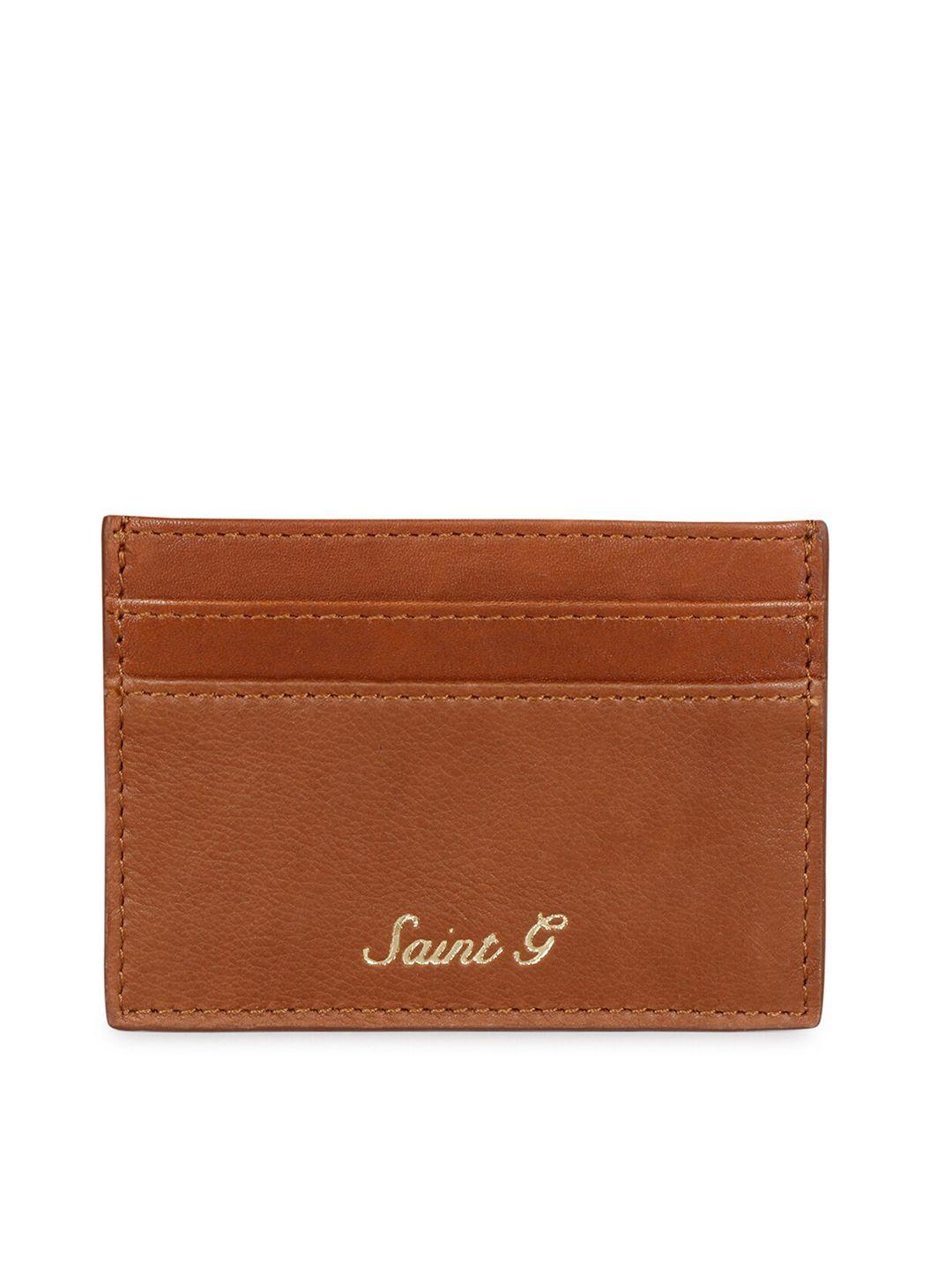 saint g men tan leather card holder