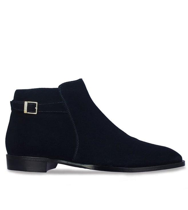saint g moreno navy suede leather ankle boots