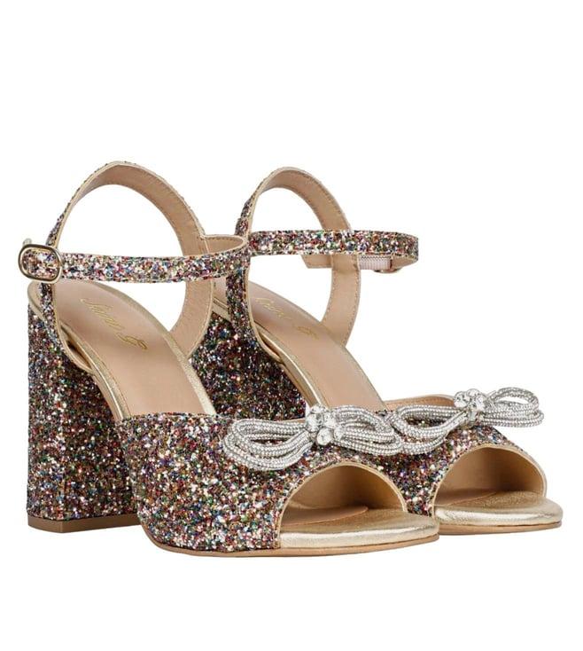 saint g multi leonara glitter embellished leather block chunky heels