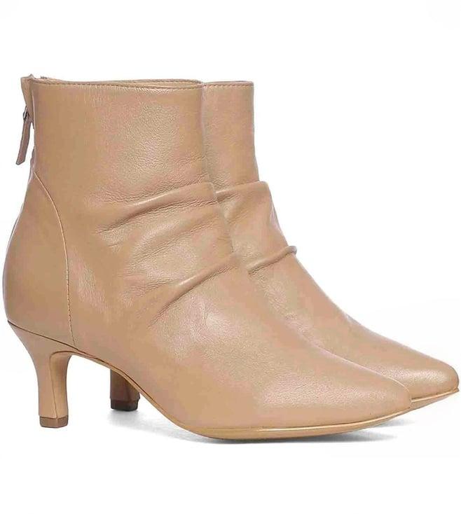 saint g nude lovina slouch leather kitten heel ankle boots