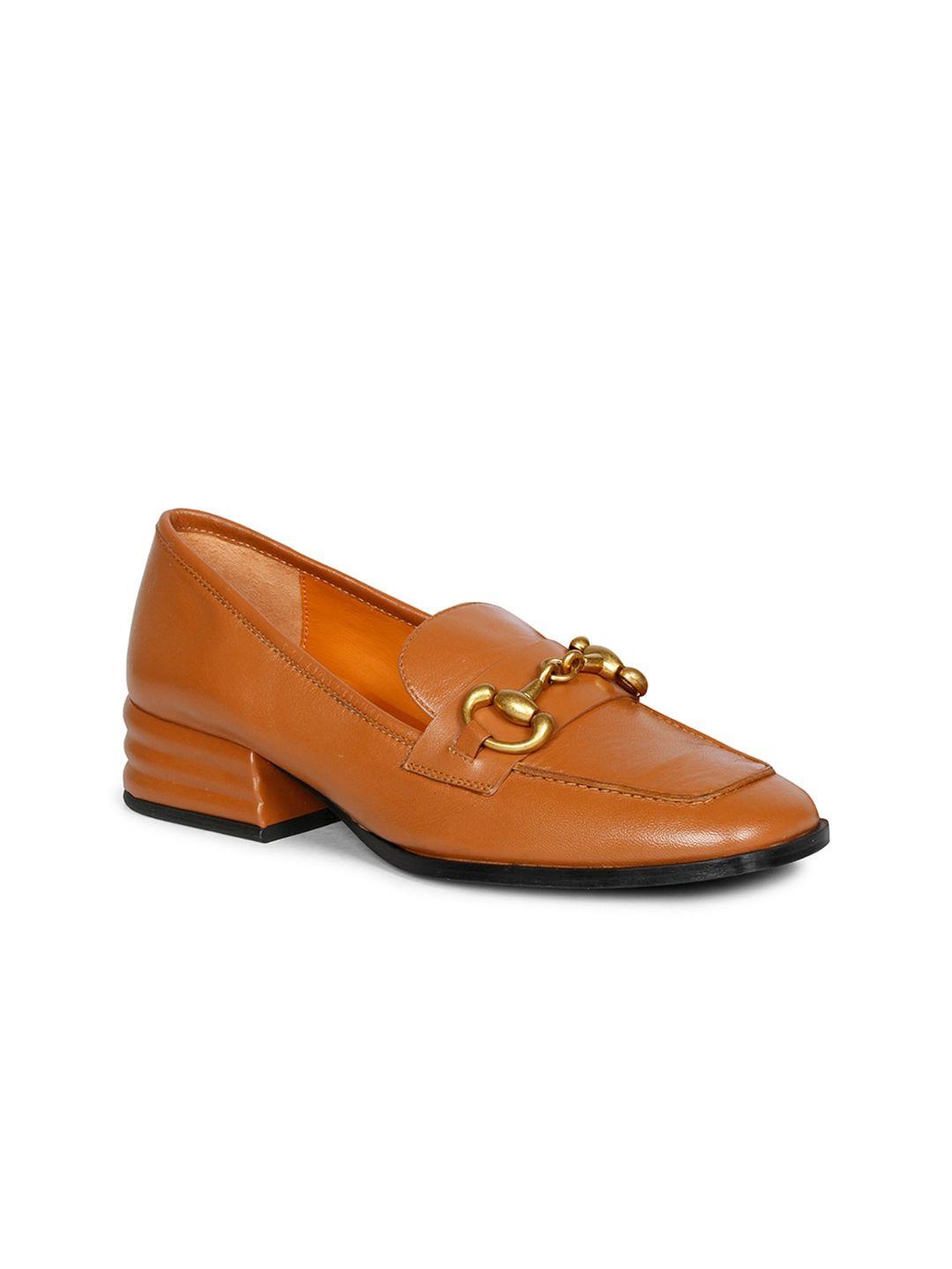 saint g tan leather block pumps with buckles