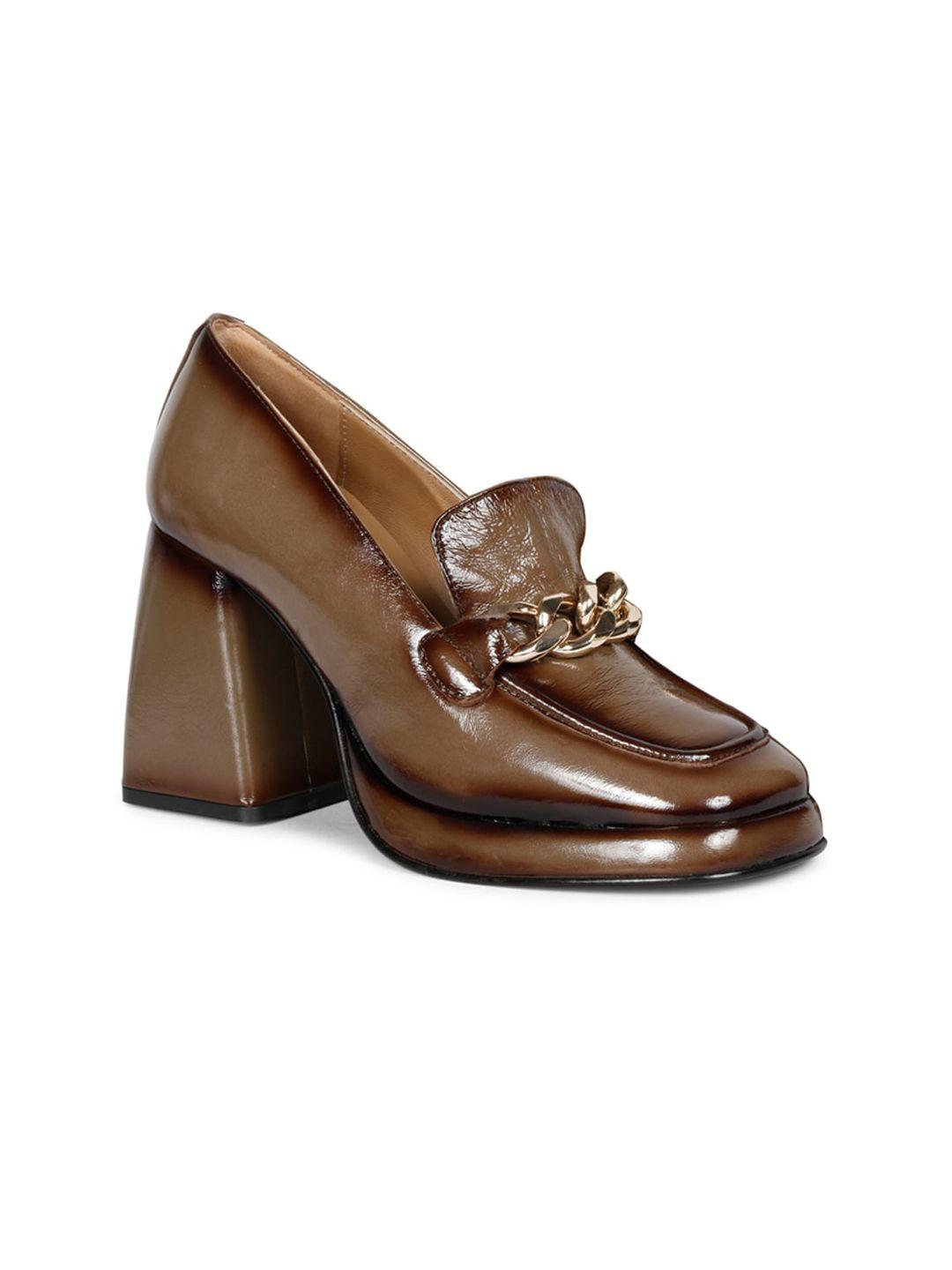 saint g taupe patent leather block heels pumps