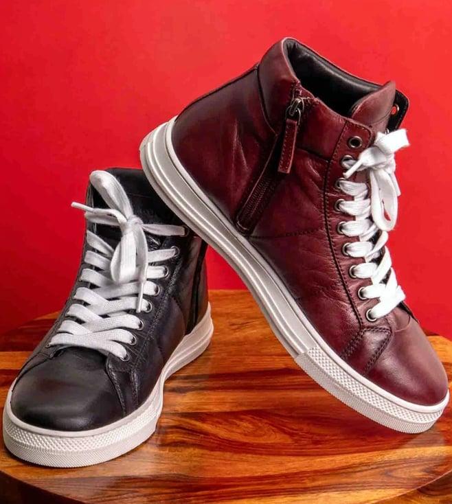 saint g tesoro burgundy handcrafted leather sneakers