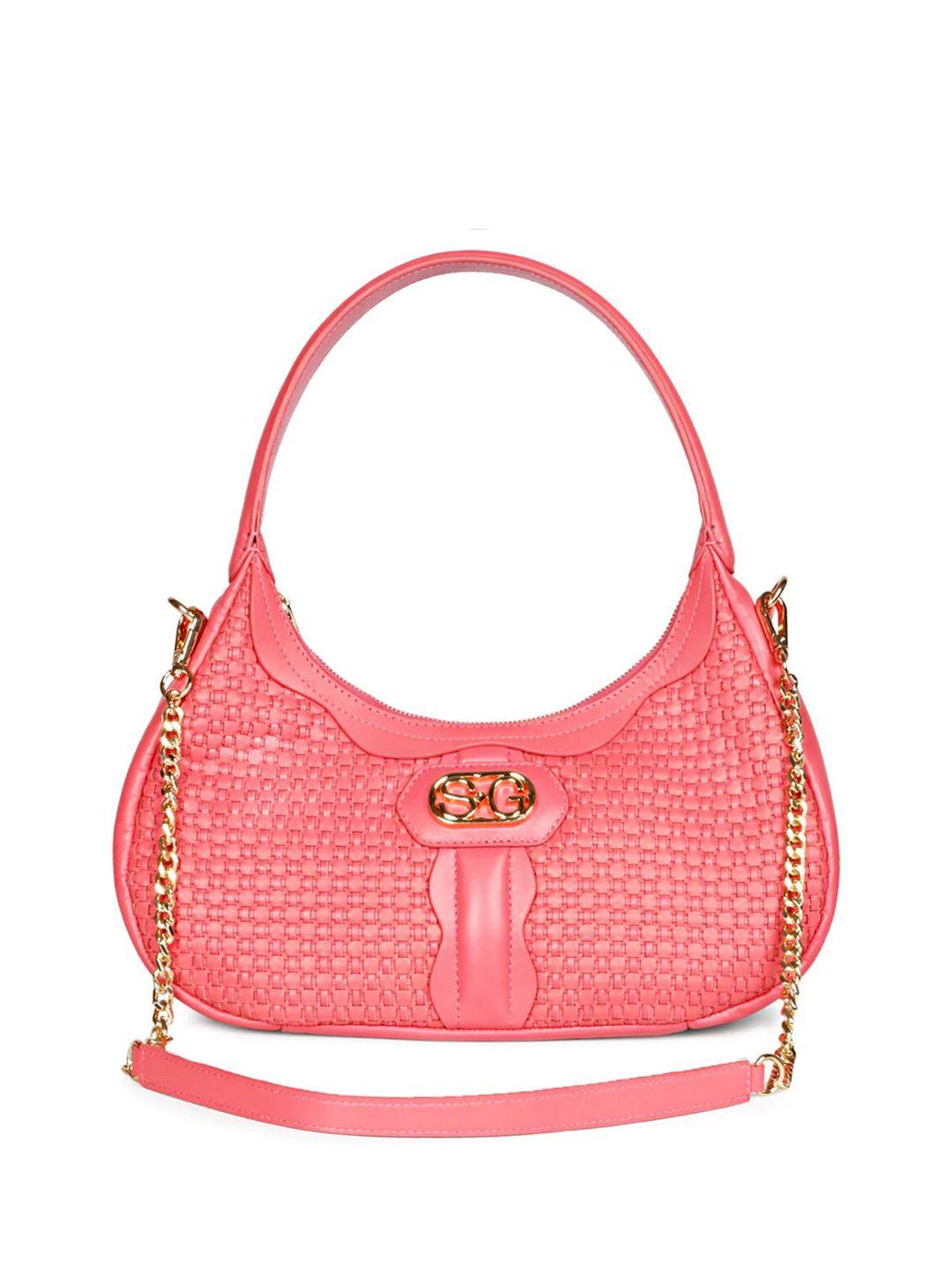 saint g textured structured leather hobo bag