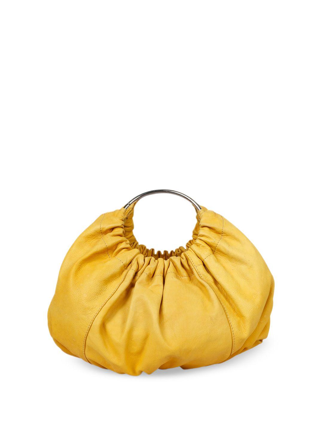 saint g yellow women leather half moon hobo bag
