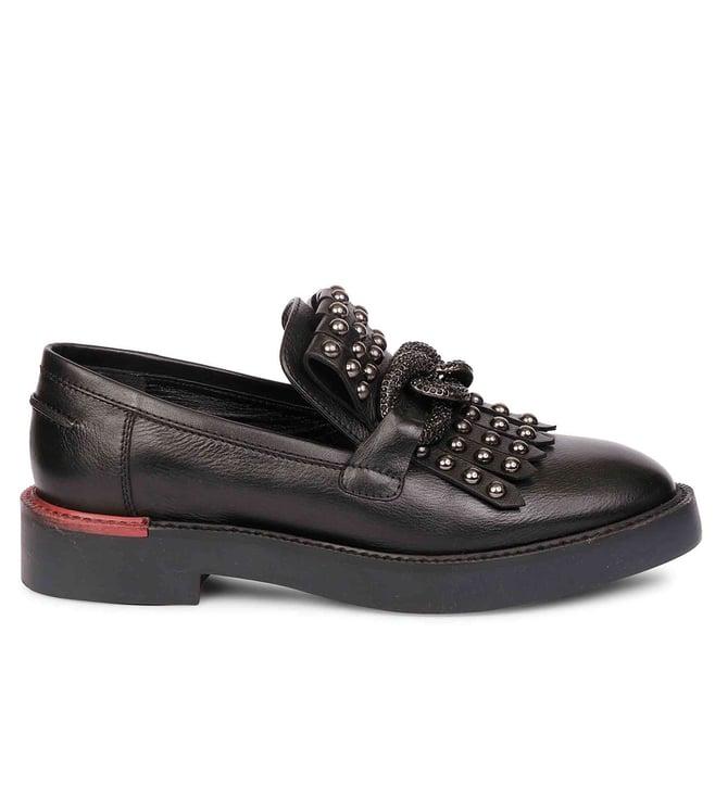 saint g zoe black leather handcrafted moccasins