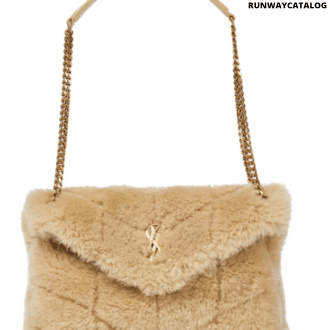 saint laurent loulou puffer small shearling shoulder bag