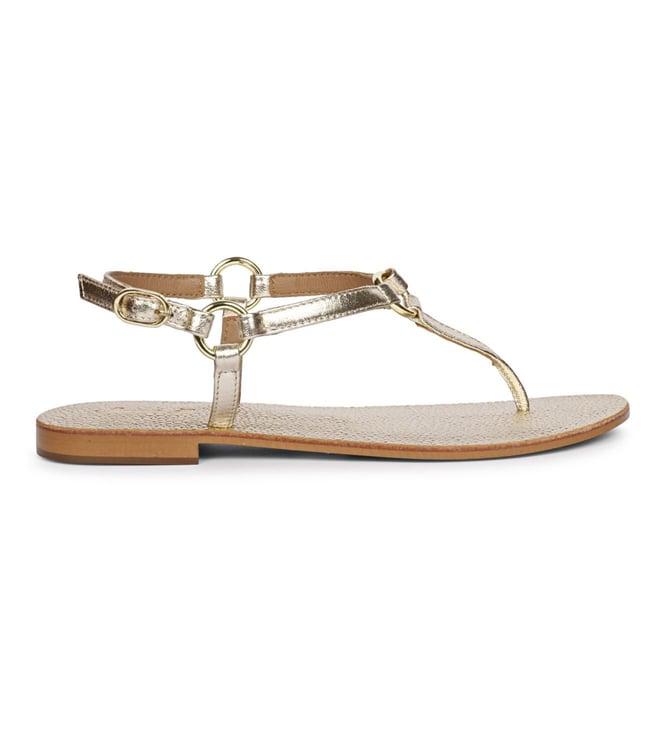 saintg womens platin genuine leather flat sandals