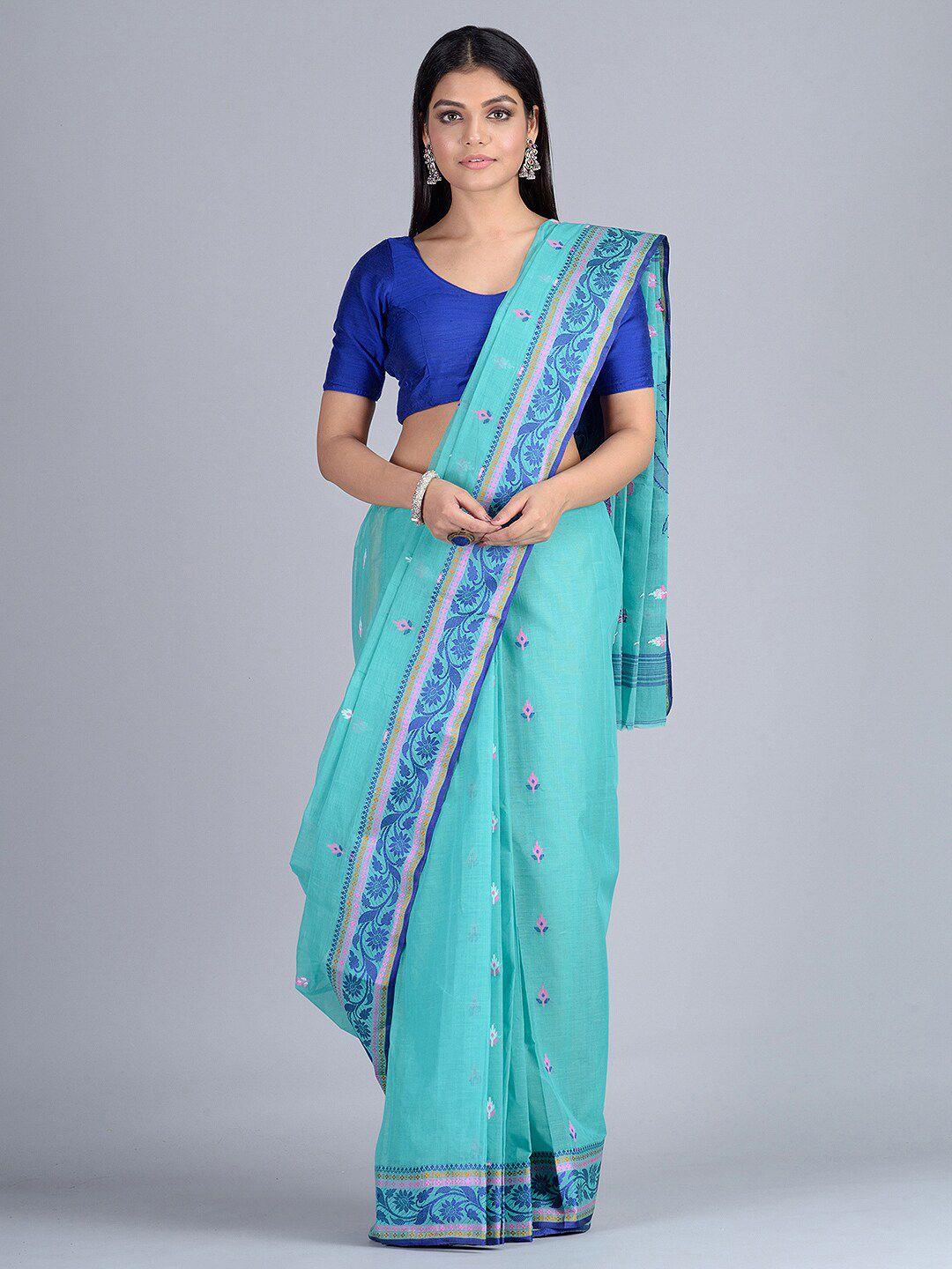 sajasajo ethnic motif woven design pure cotton saree