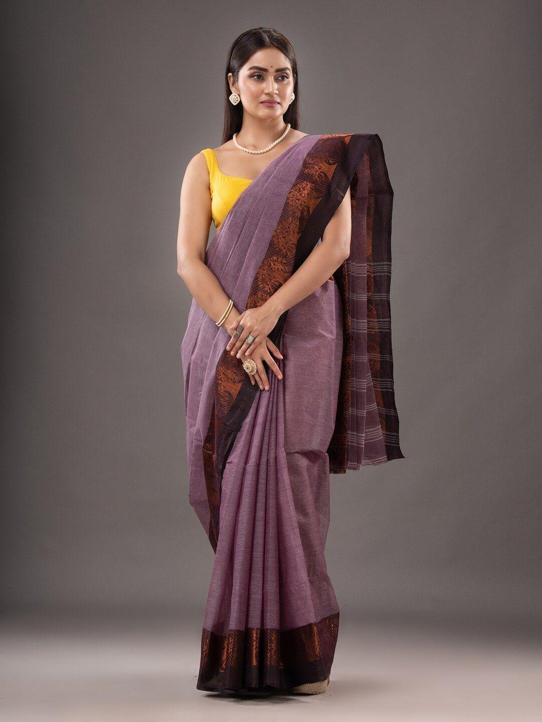 sajasajo woven design zari pure cotton taant saree