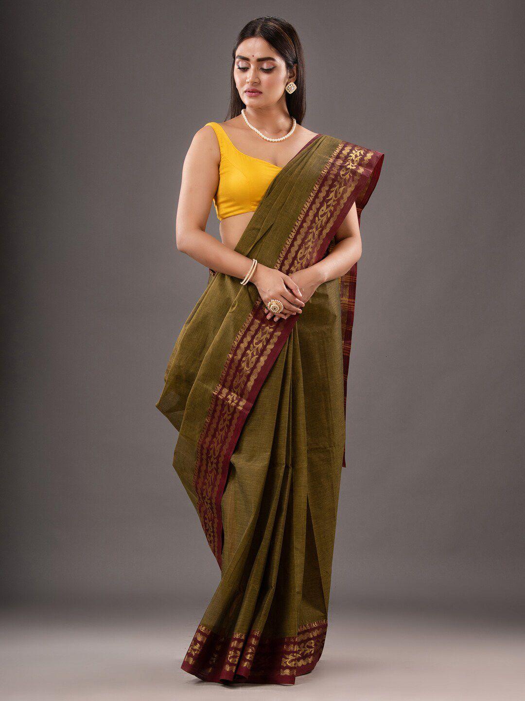 sajasajo zari pure cotton taant saree