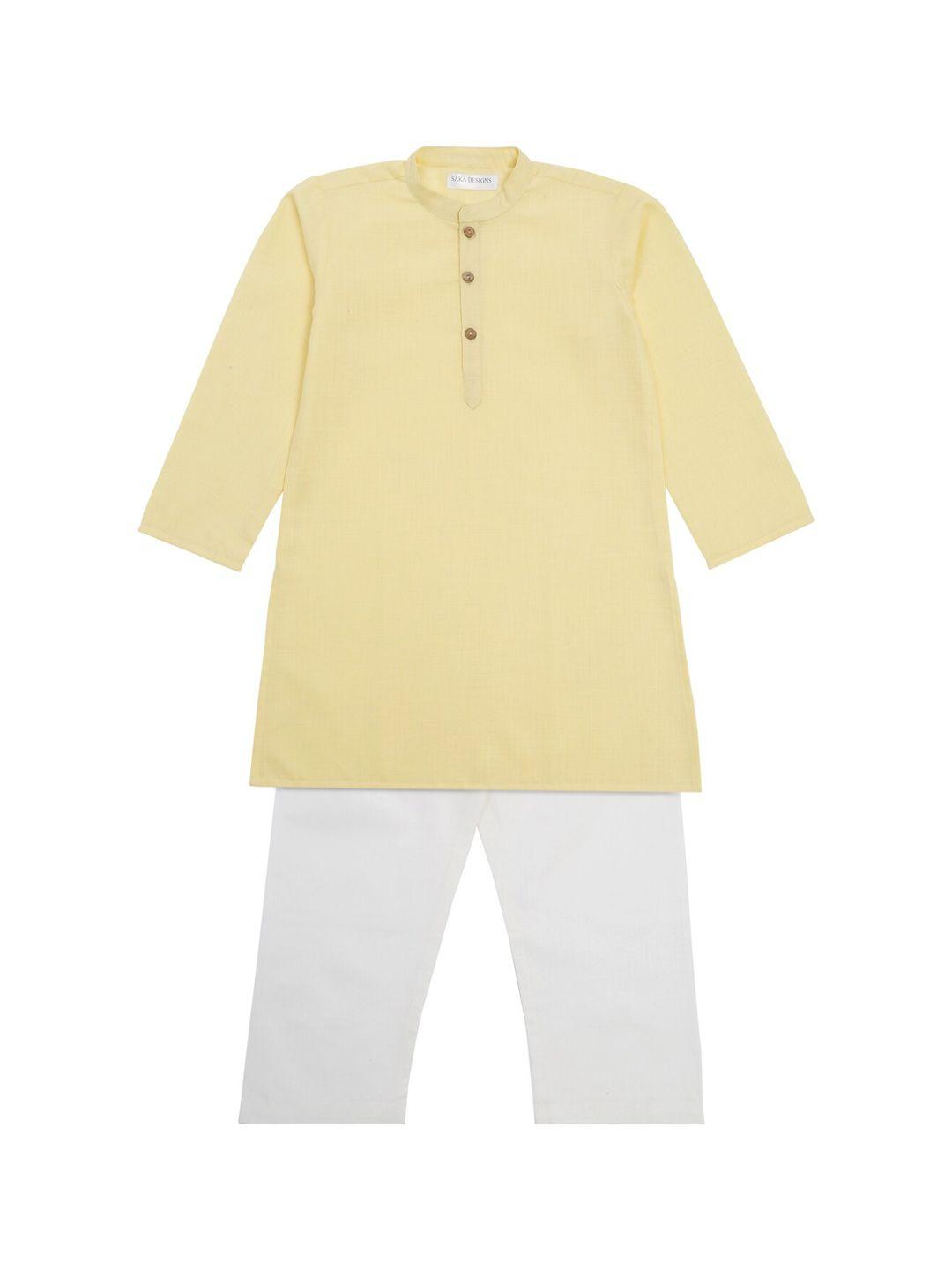 saka designs boys mandarin collar straight kurta with pyjamas