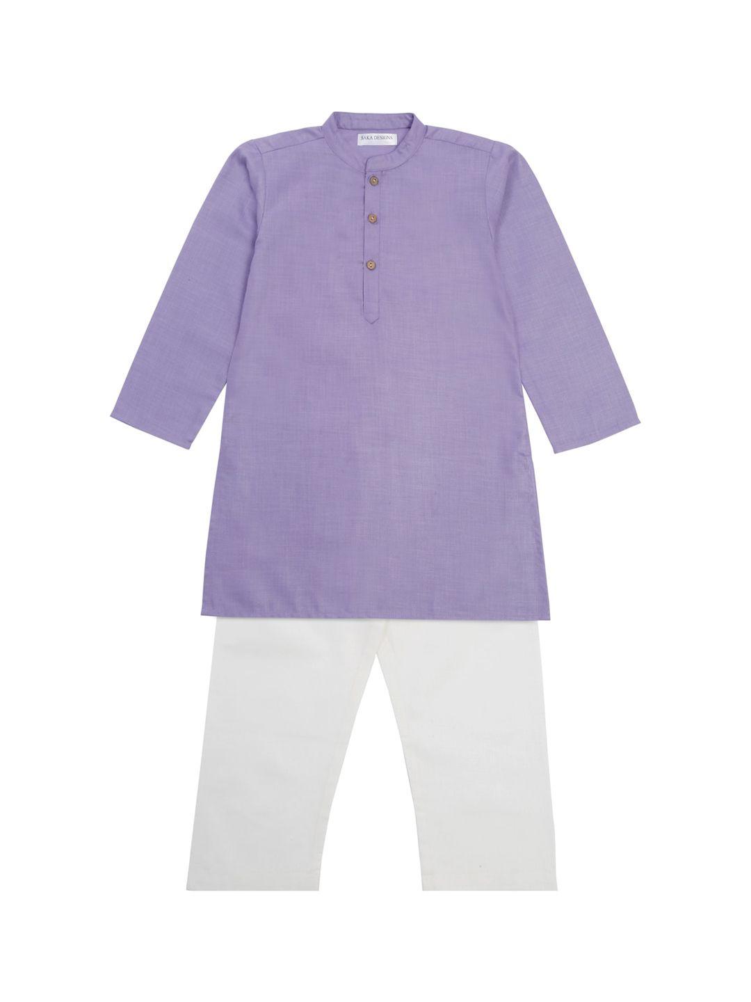 saka designs boys mandarin collar straight kurta with pyjamas