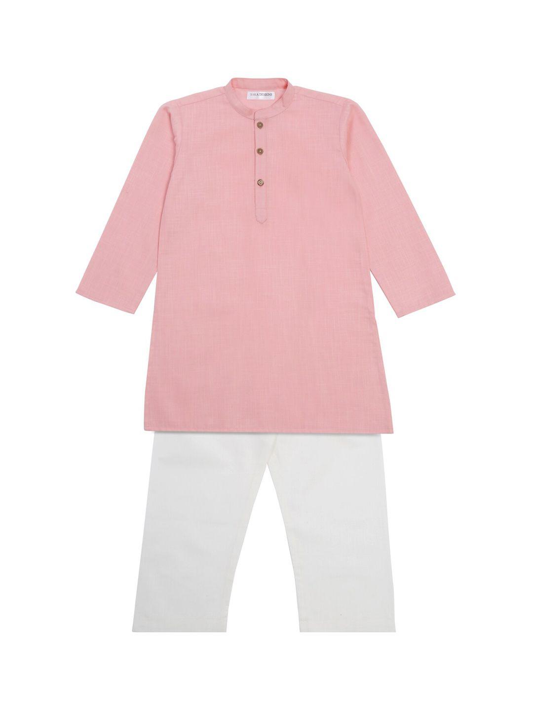 saka designs boys mandarin collar straight kurta with pyjamas