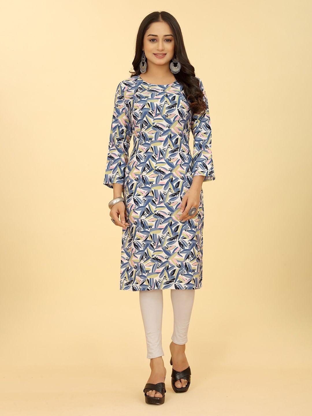 sakshipriya floral printed straight crepe kurta