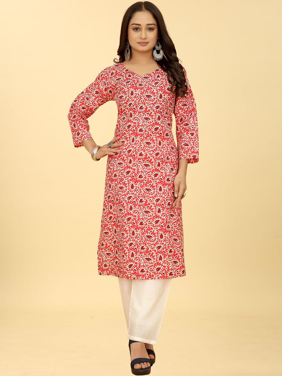 sakshipriya floral printed straight kurta with trousers