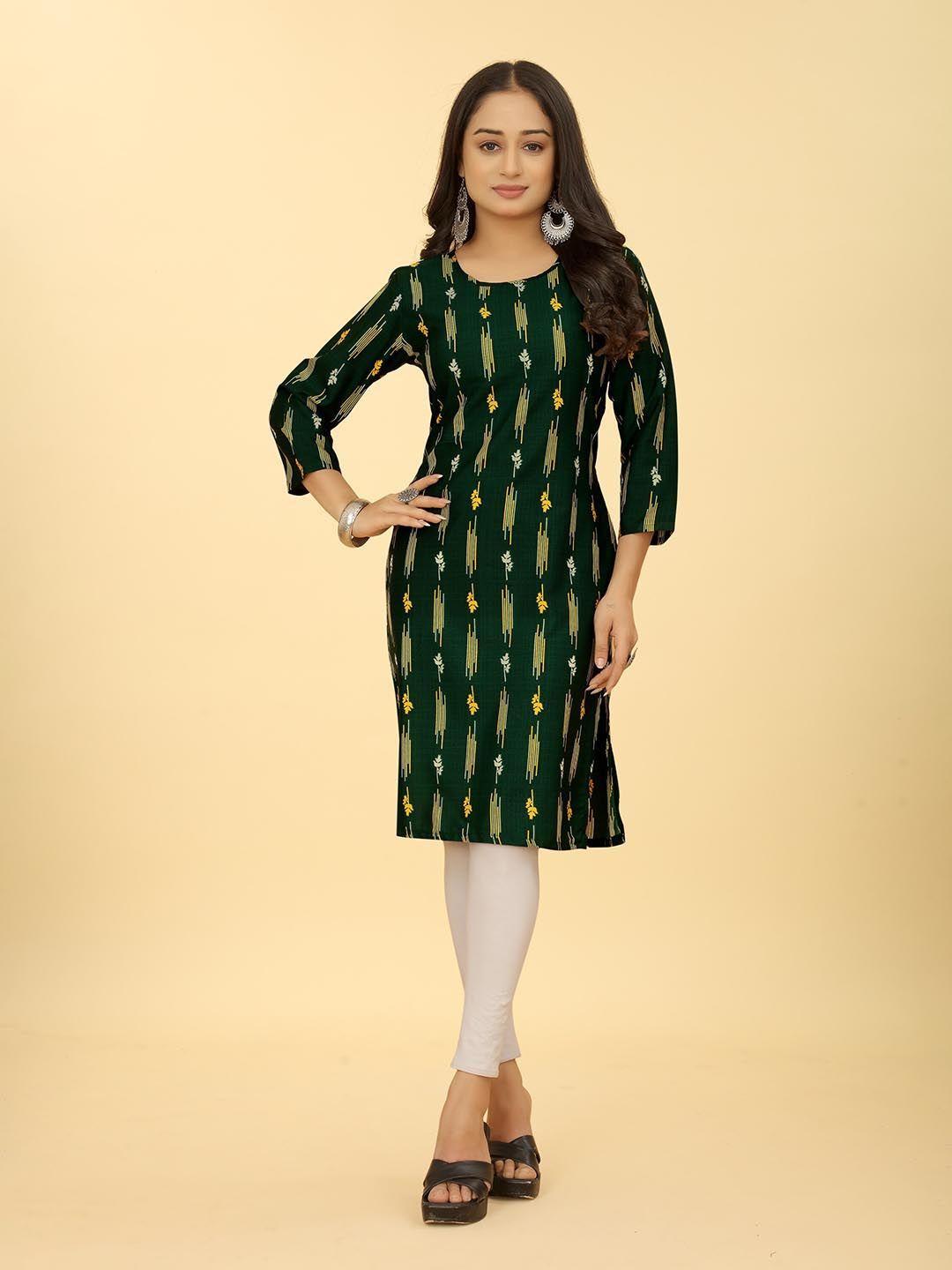 sakshipriya printed round neck straight kurta