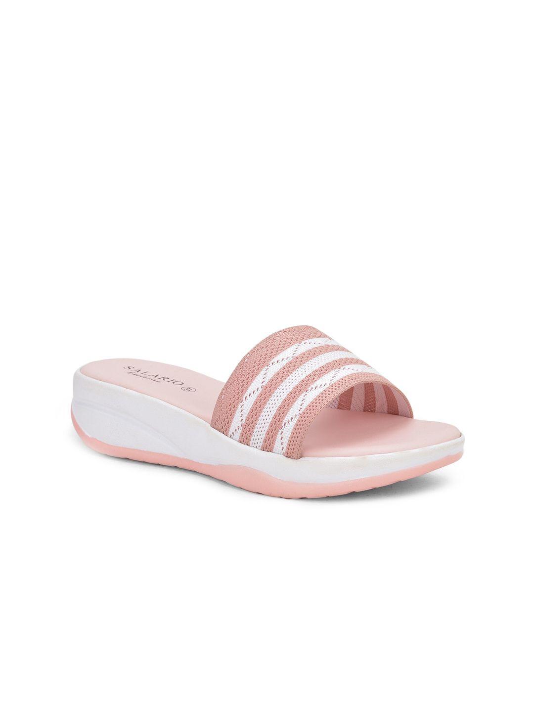 salario pink & white striped comfort sandals