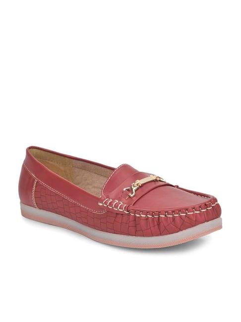 salario women's maroon casual  loafers