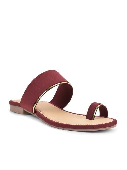 salario women's maroon toe ring sandals