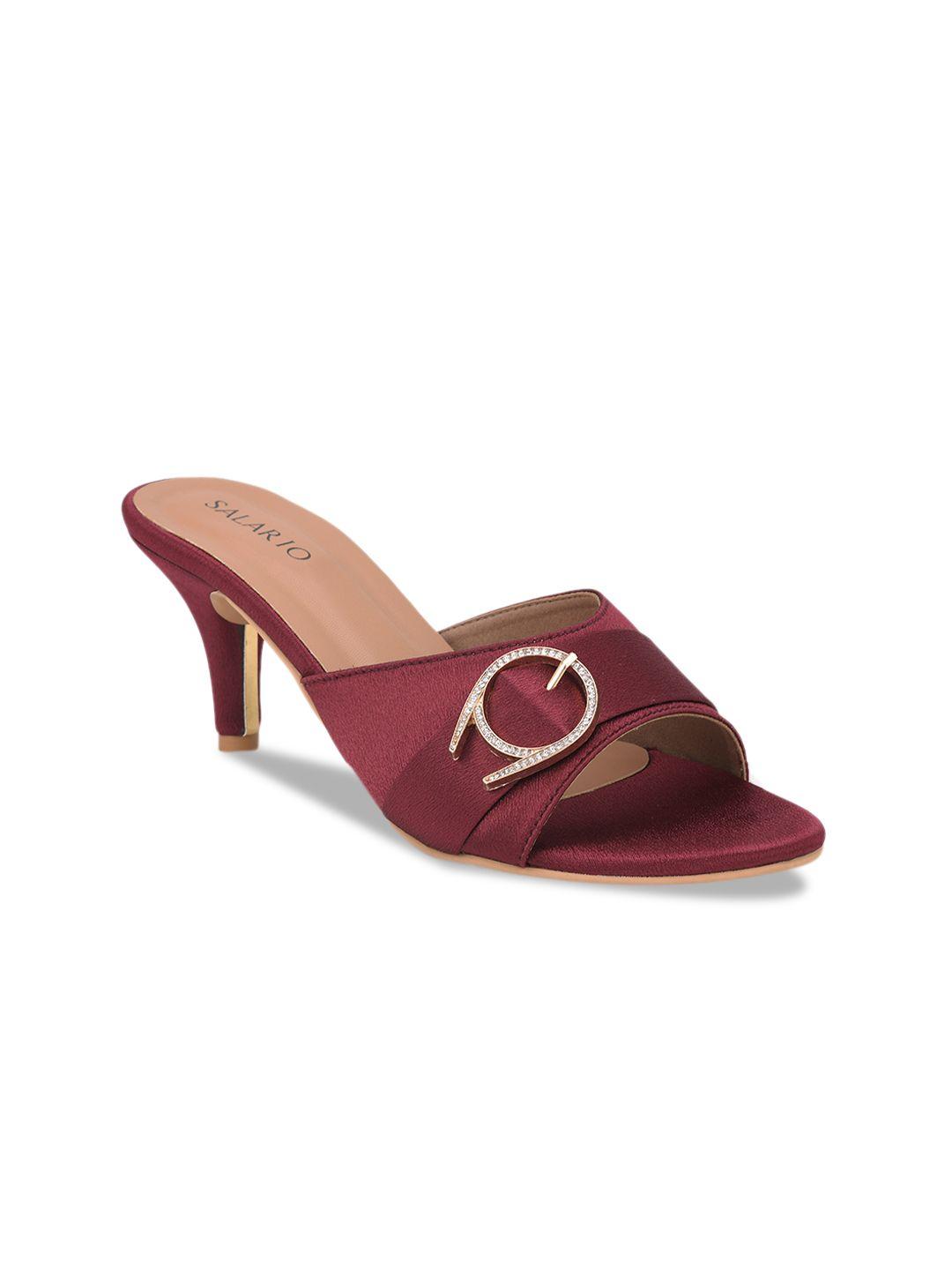 salario women maroon solid stilettos