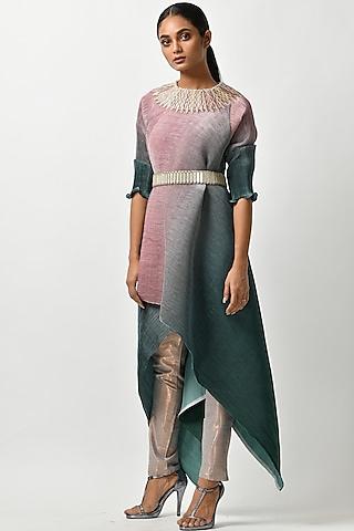 salmon-pink-&-teal-embroidered-tunic