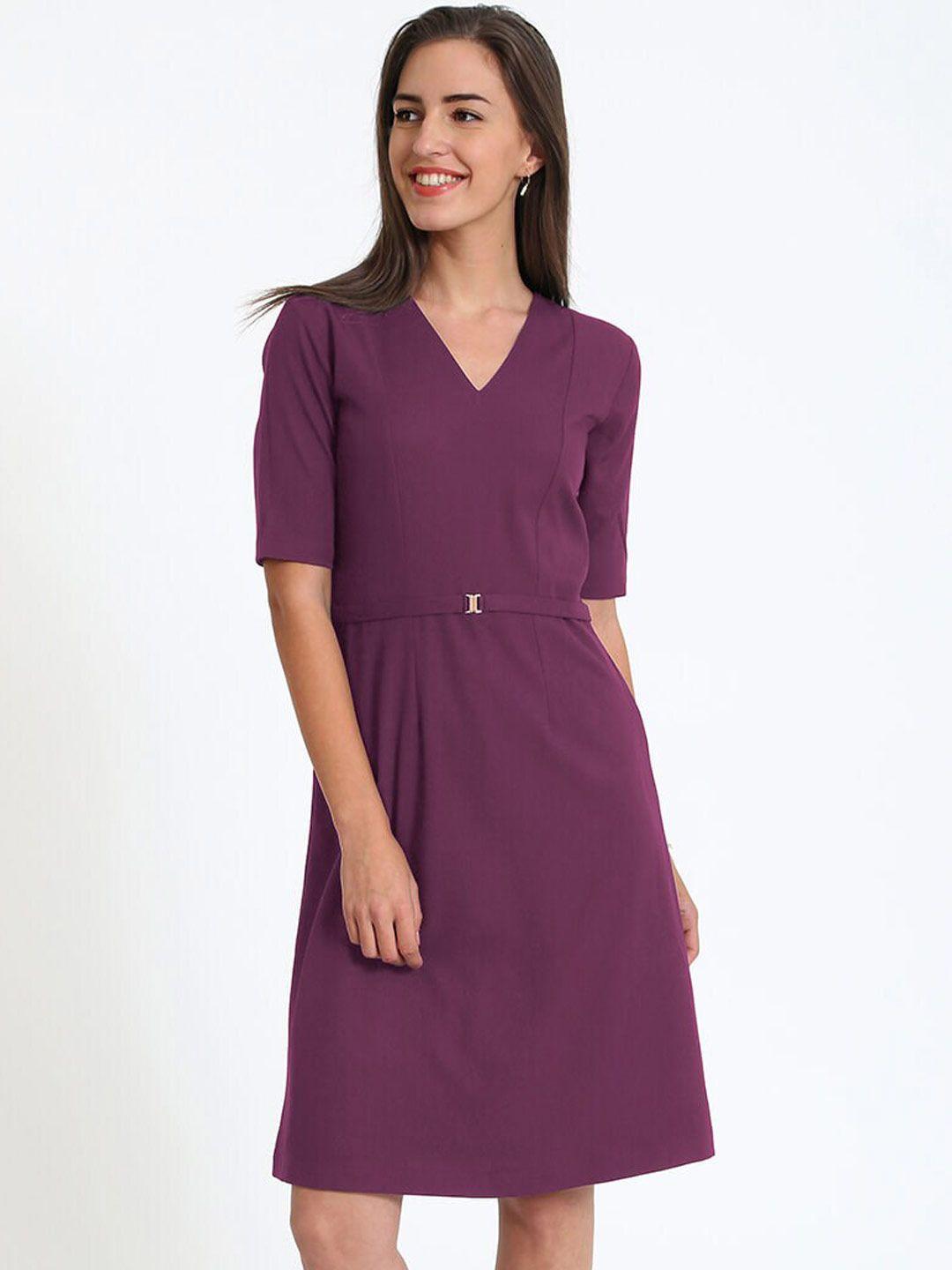 salt attire purple a-line dress