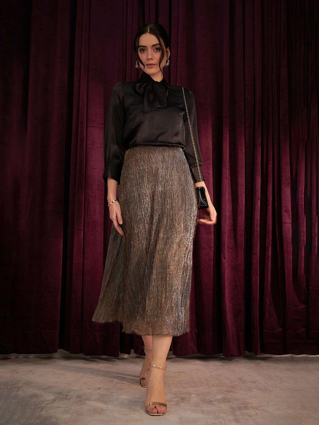 salt attire embellished a-line midi length skirt