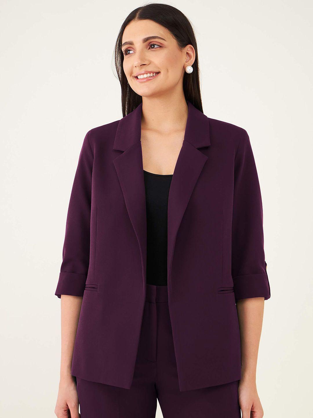 salt attire notched lapel open front blazer