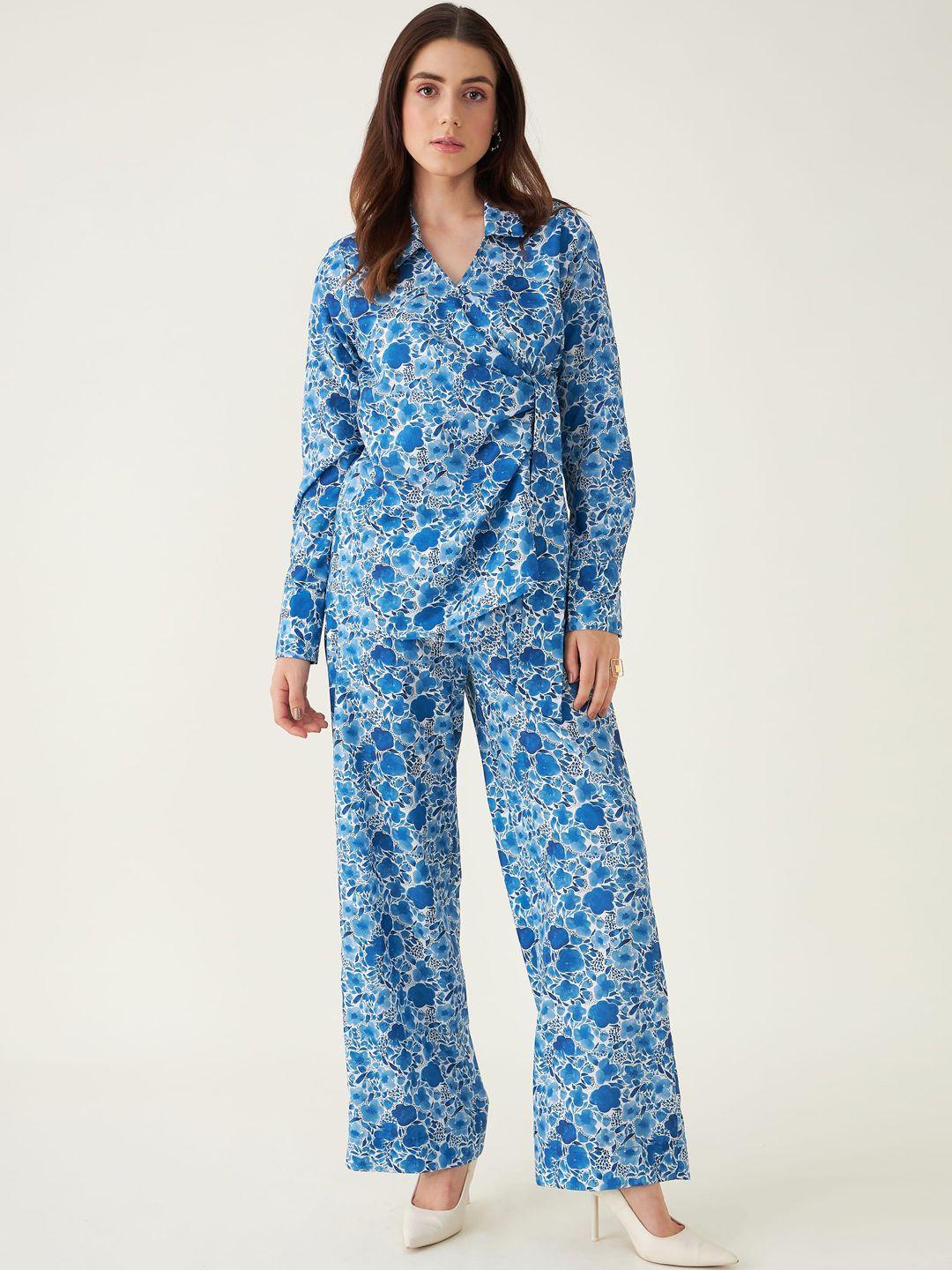 salt attire pretty feminine printed top & trousers co-ords