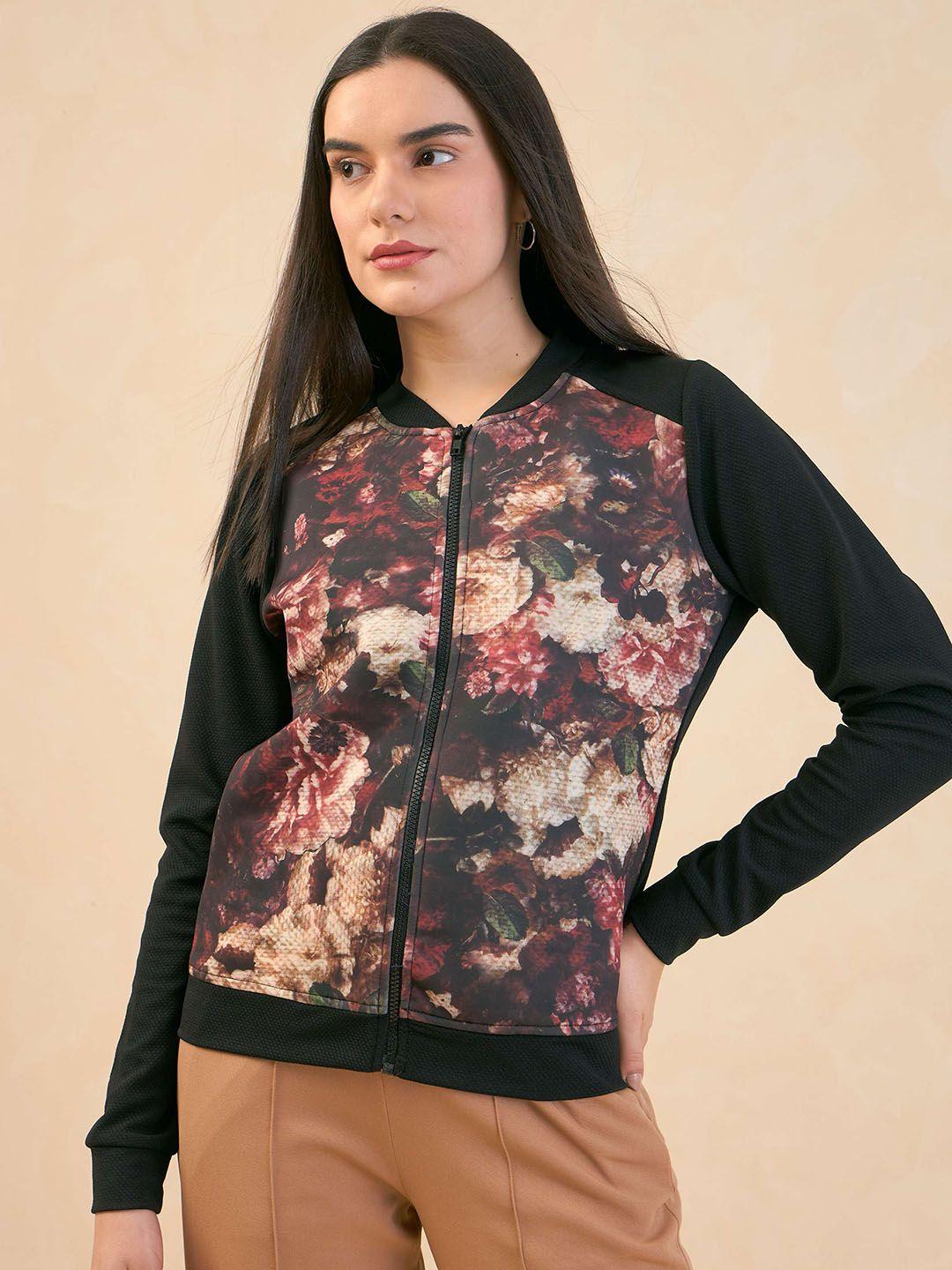 salt attire women multicoloured floral bomber jacket