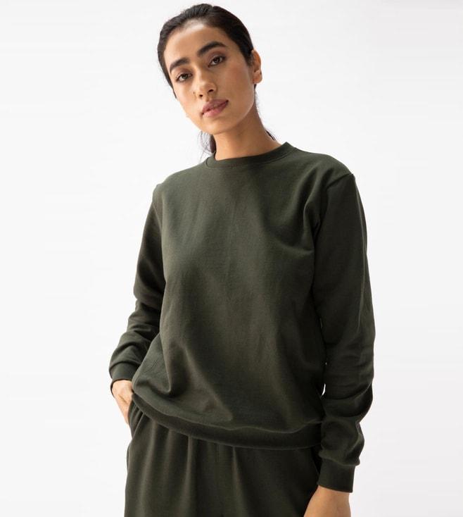 saltpetre olive green summer essentials transition sweatshirt with joggers