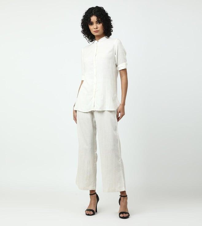 saltpetre claasic cream shirt in linen