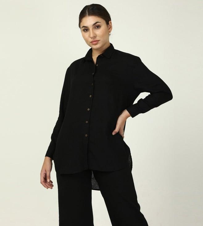 saltpetre classic linen black shirt