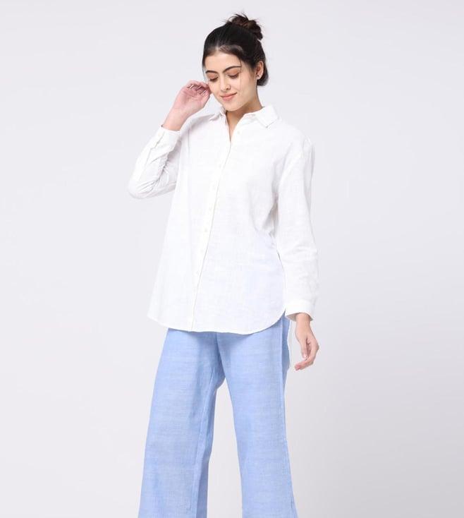 saltpetre classic linen white shirt