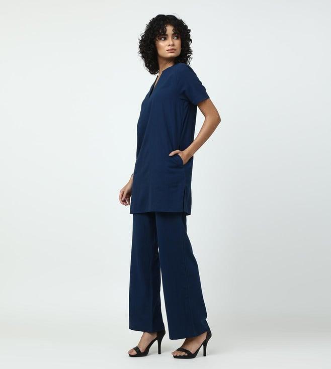 saltpetre classic navy tunic in cotton
