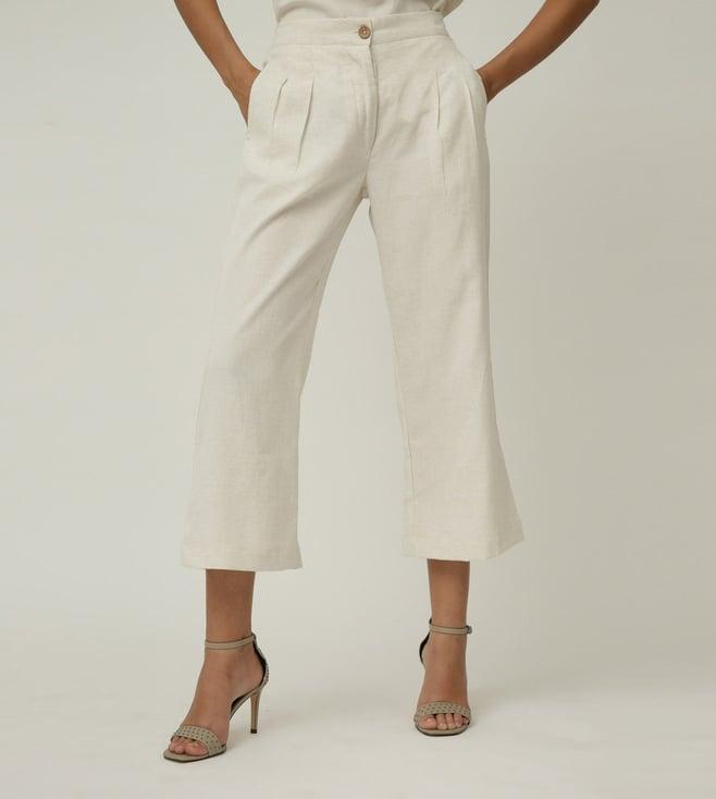 saltpetre elegant olive and off white co-ord set in organic cotton