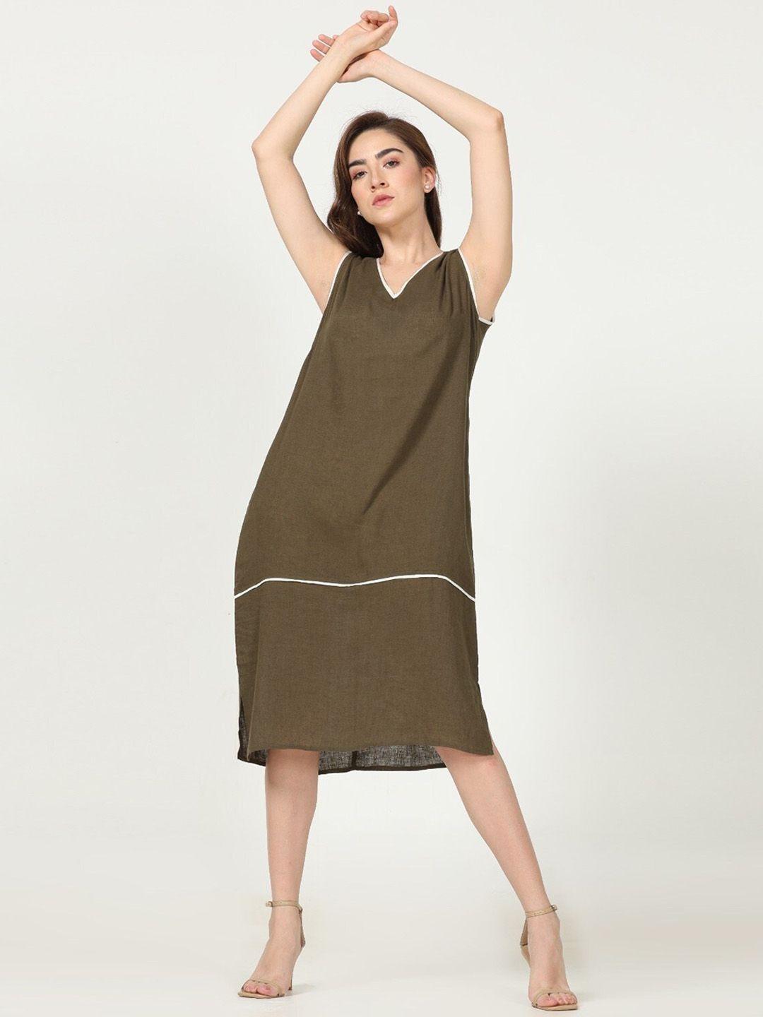 saltpetre linen a line dress with shrug