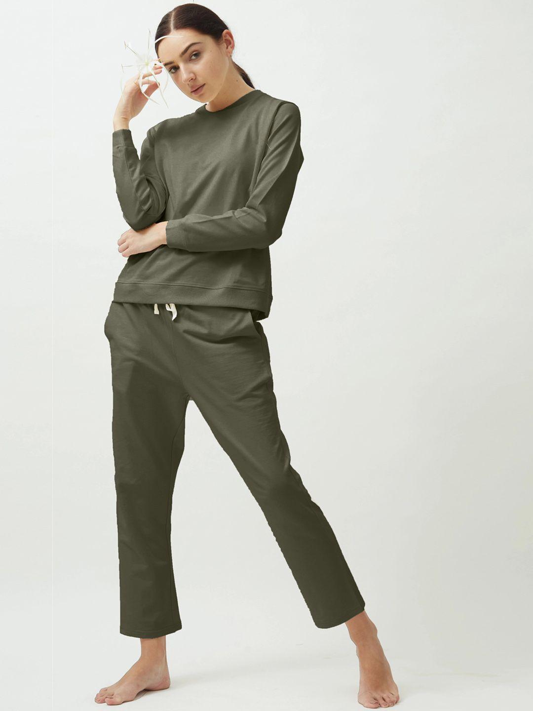 saltpetre long sleeves organic cotton sweatshirt with straight joggers
