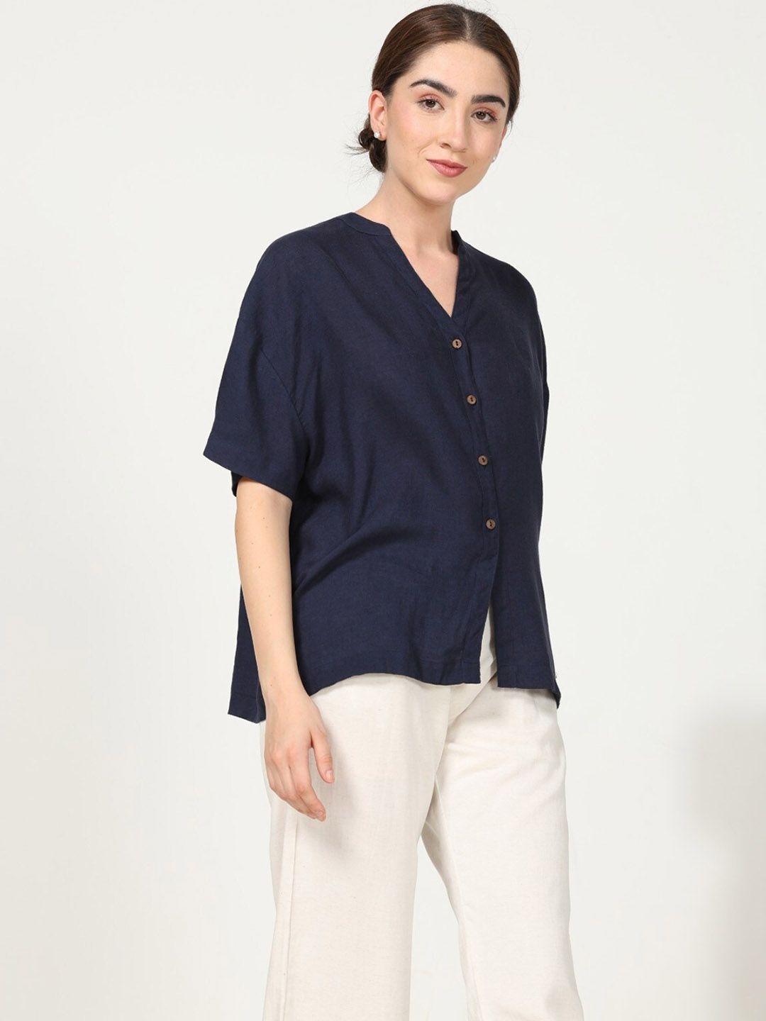 saltpetre mandarin collar shirt with trousers