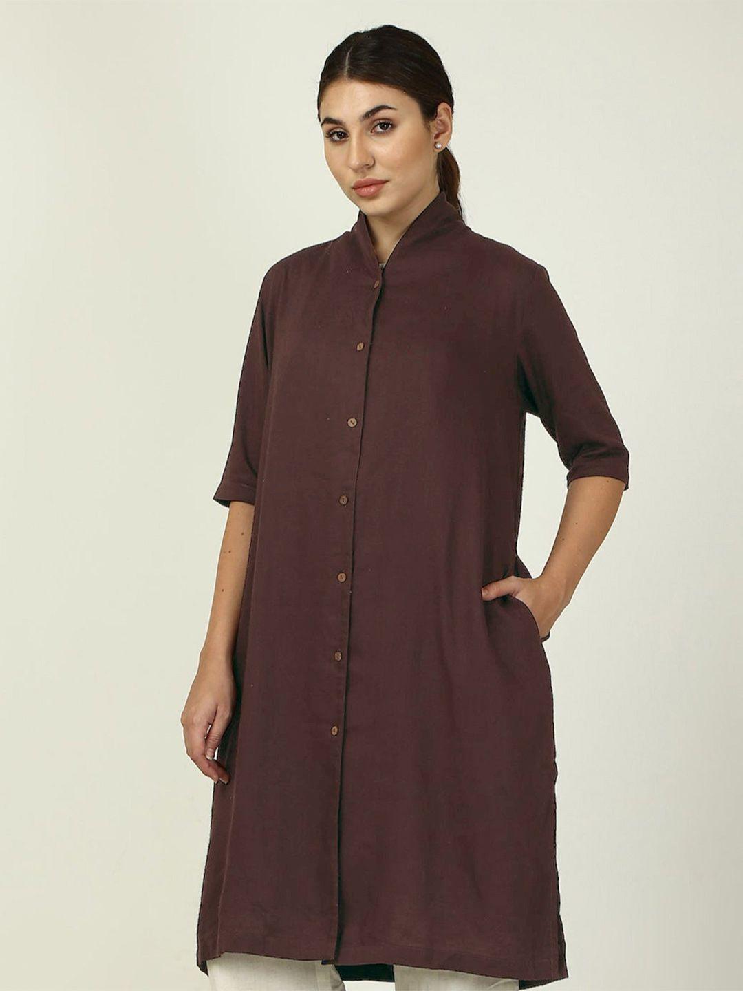 saltpetre organic cotton a-line midi dress with long shirt