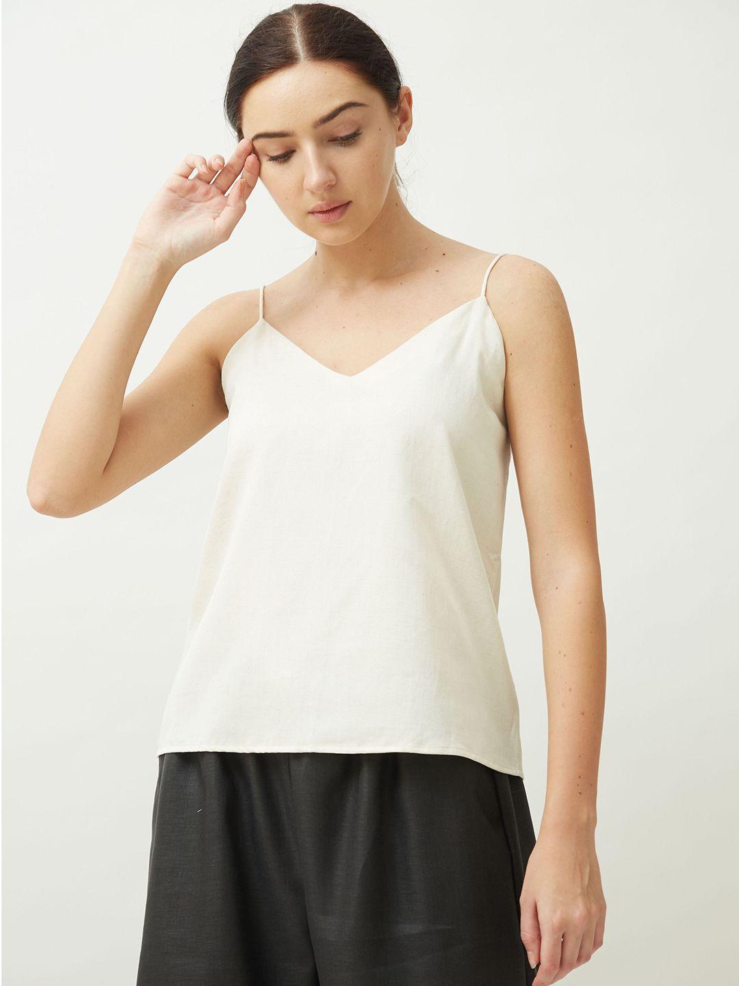 saltpetre organic cotton shoulder straps top with pyjamas